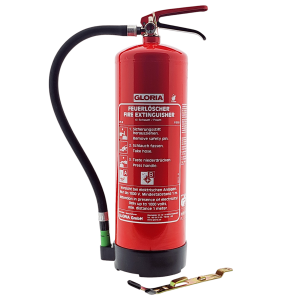 Gloria SDE6- Bioschaum Dauerdruck-Feuerlöscher mit Wandhalterung, einsetzbar an elektrischen Anlagen, EN3, 6 l, 6LE